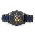 Fossil Machine Chronograph Black Dial Two Tone Steel Strap Watch for Men - FS5164