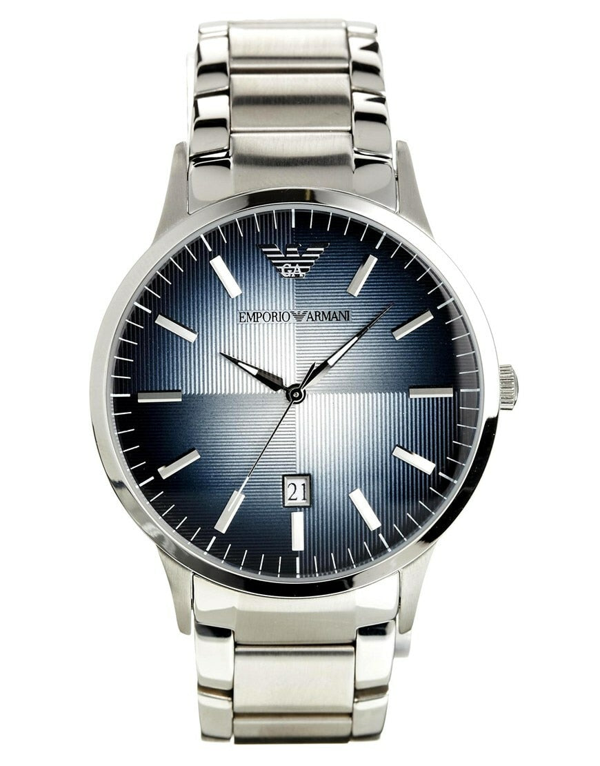 Emporio Armani Renato Blue Dial Silver Steel Strap Watch For Men - AR2472