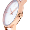 Calvin Klein Stately White Dial Rose Gold Steel Strap Watch for Women - K3G23626