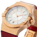 Maserati Potenza 35mm White Rose Gold Dial Red Leather Strap Watch For Women - R8851108501