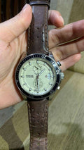 Fossil Wakefield Chronograph White Dial Brown Leather Strap Watch for Men - CH2943