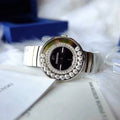 Swarovski Lovely Crystal Black Dial Silver Steel Strap Watch for Women - 1160305