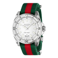 Gucci Dive Quartz White Dial Two Tone Nylon Strap Watch For Men - YA136207