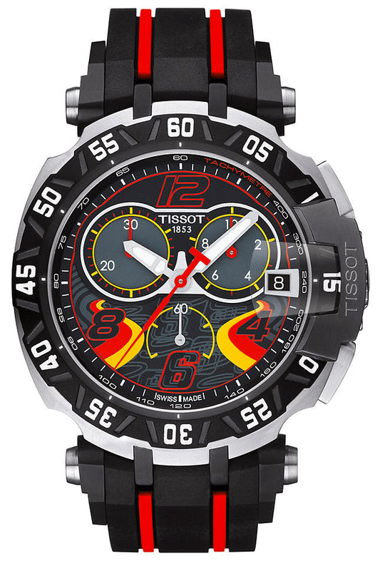 Tissot T Race Chronograph Stefan Bradl Special Edition Black Dial Black Rubber Strap Watch for Men - T092.417.27.057.02