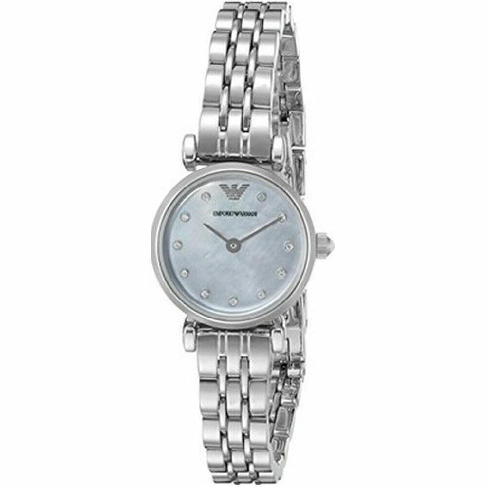 Emporio Armani Gianni T Bar Blue Dial Silver Steel Strap Watch For Women - AR1961