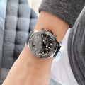 Fossil Bannon Multifunction Chronograph Grey Dial Gray Steel Strap Watch for Men - BQ2491