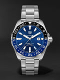 Tag Heuer Aquaracer GMT Blue Dial Calibre 6 Automatic Blue Dial Silver Steel Strap Watch for Men - WAY201T.BA0927