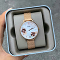 Fossil Jacqueline White Dial Rose Gold Mesh Bracelet Watch for Women - ES4534