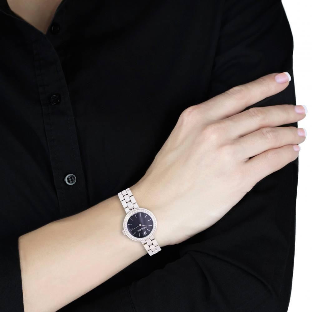 Swarovski Daytime Rhinestones Grey Dial Silver Steel Strap Watch for Women - 5213681