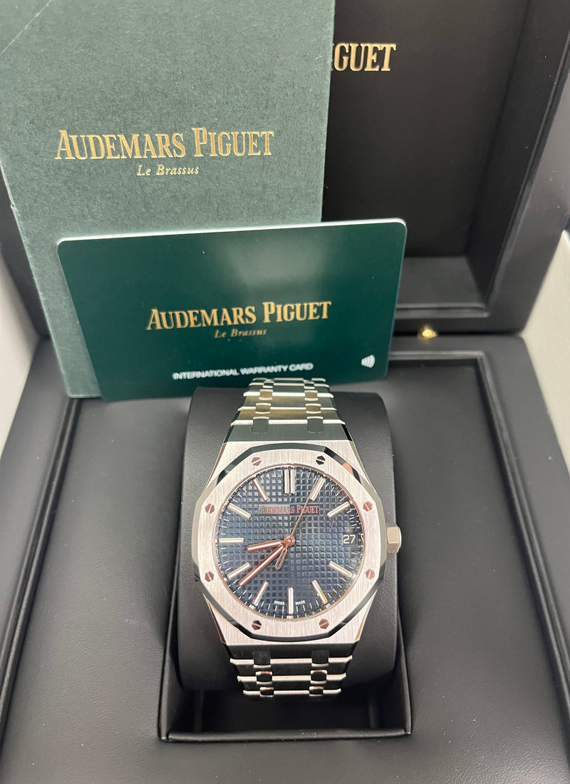 Audemars Piguet Royal Oak 50th Anniversary Automatic Blue Dial Silver Steel Strap Watch for Men - 15510ST.OO.1320ST.01