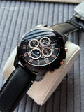 Fossil Grant Sport Automatic Skeleton Black Dial Black Leather Strap Watch for Men - ME3138