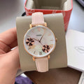 Fossil Jacqueline Mother of Pearl White Dial Pink Leather Strap Watch for Women - ES4671