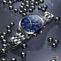 Tissot PRC 200 Chronograph Blue Dial Silver Steel Strap Watch For Men - T114.417.11.047.00