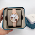 Fossil Jacqueline Mother of Pearl White Dial Pink Leather Strap Watch for Women - ES4671