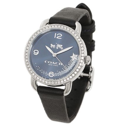 Coach Delancey Navy Blue Dial Blue Leather Strap Watch for Women - 14502668