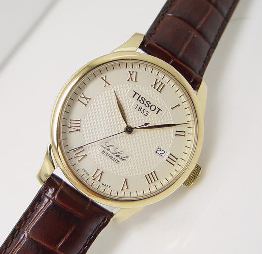 Tissot Le Locle Automatic Ivory Dial Brown Leather Strap Watch For Men - T41.5.413.73