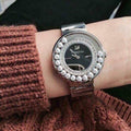 Swarovski Lovely Crystal Black Dial Silver Steel Strap Watch for Women - 1160305