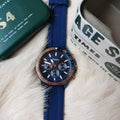 Fossil Bannon Multifunction Blue Dial Blue Silicone Strap Watch for Men - BQ2498