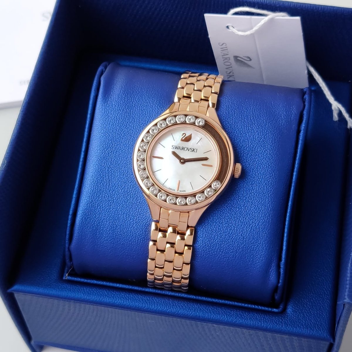 Swarovski Lovely Crystals Mother of Pearl Dial Rose Gold Steel Strap Watch for Women - 5261496