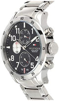 Tommy Hilfiger Cool Sport Multifunction Black Dial Silver Steel Strap Watch for Men - 1791141