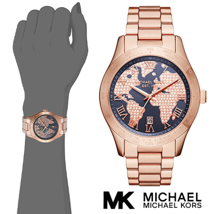 Michael Kors Layton Rose Gold Dial Rose Gold Steel Strap Watch for Women - MK6395