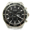 Guess Chaser Chronograph Black Dial Silver Steel Strap Watch for Men - W0170G1