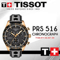 Tissot PRS 516 Chronograph Black Leather Strap Watch For Men - T100.417.36.051.00