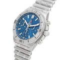 Breitling Chronomat B01 42 Frecce Tricolori Blue Dial Silver Steel Strap Watch for Men - AB01344A1C1A1