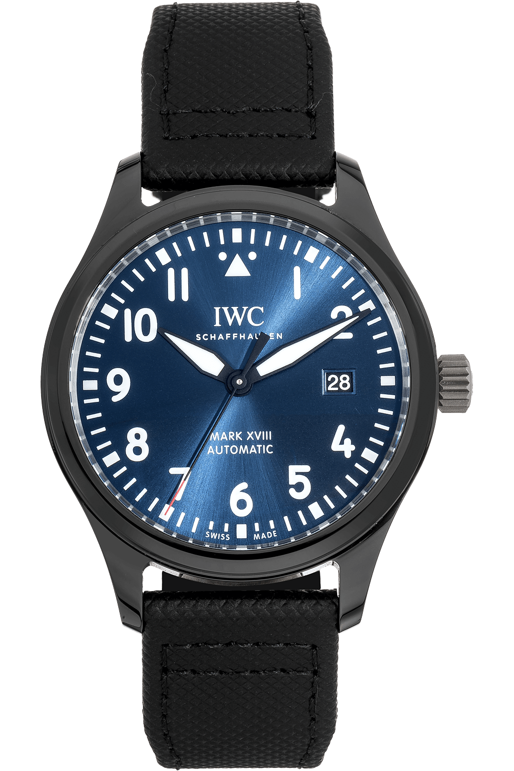 IWC Pilot’s Watch Mark XVIII Edition “Laureus Sport for Good Foundation" Blue Dial Black Nylon Strap Watch for Men - IW324703