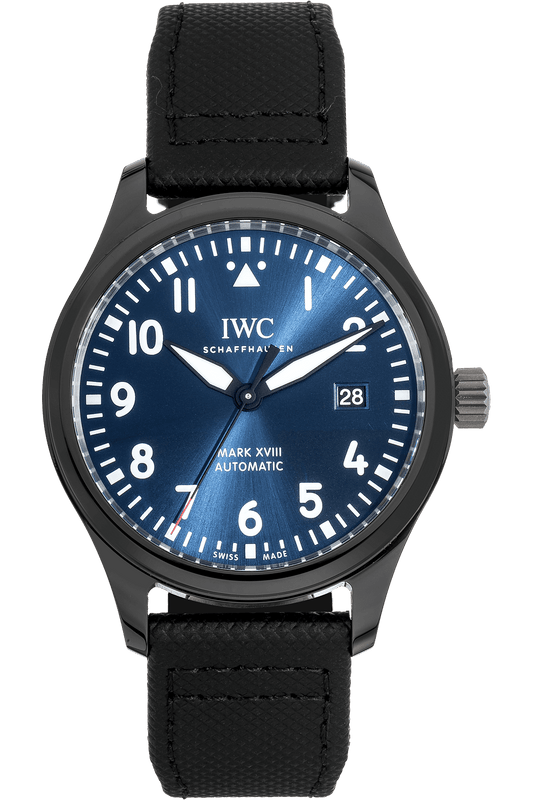 IWC Pilot’s Watch Mark XVIII Edition “Laureus Sport for Good Foundation" Blue Dial Black Nylon Strap Watch for Men - IW324703