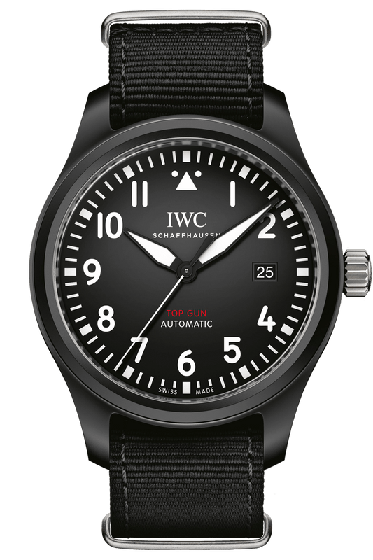IWC Pilot Watch Chronograph Top Gun Edition Black Dial Black Nylon Strap Watch for Men - IW326901
