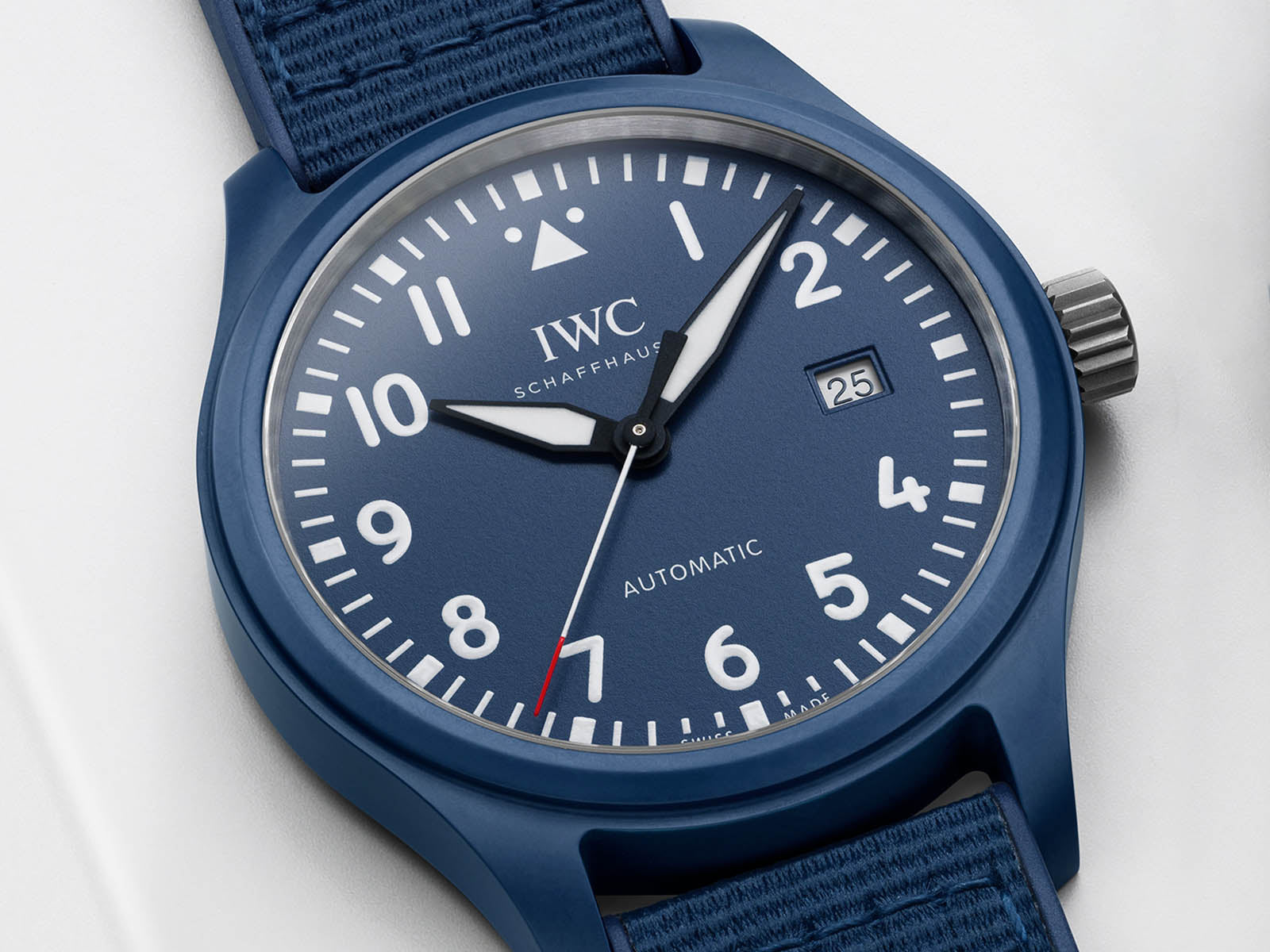 IWC Pilot’s Watch Automatic "Laureus Sport for Good" Edition Blue Dial Blue Nylon Strap Watch for Men - IW328101