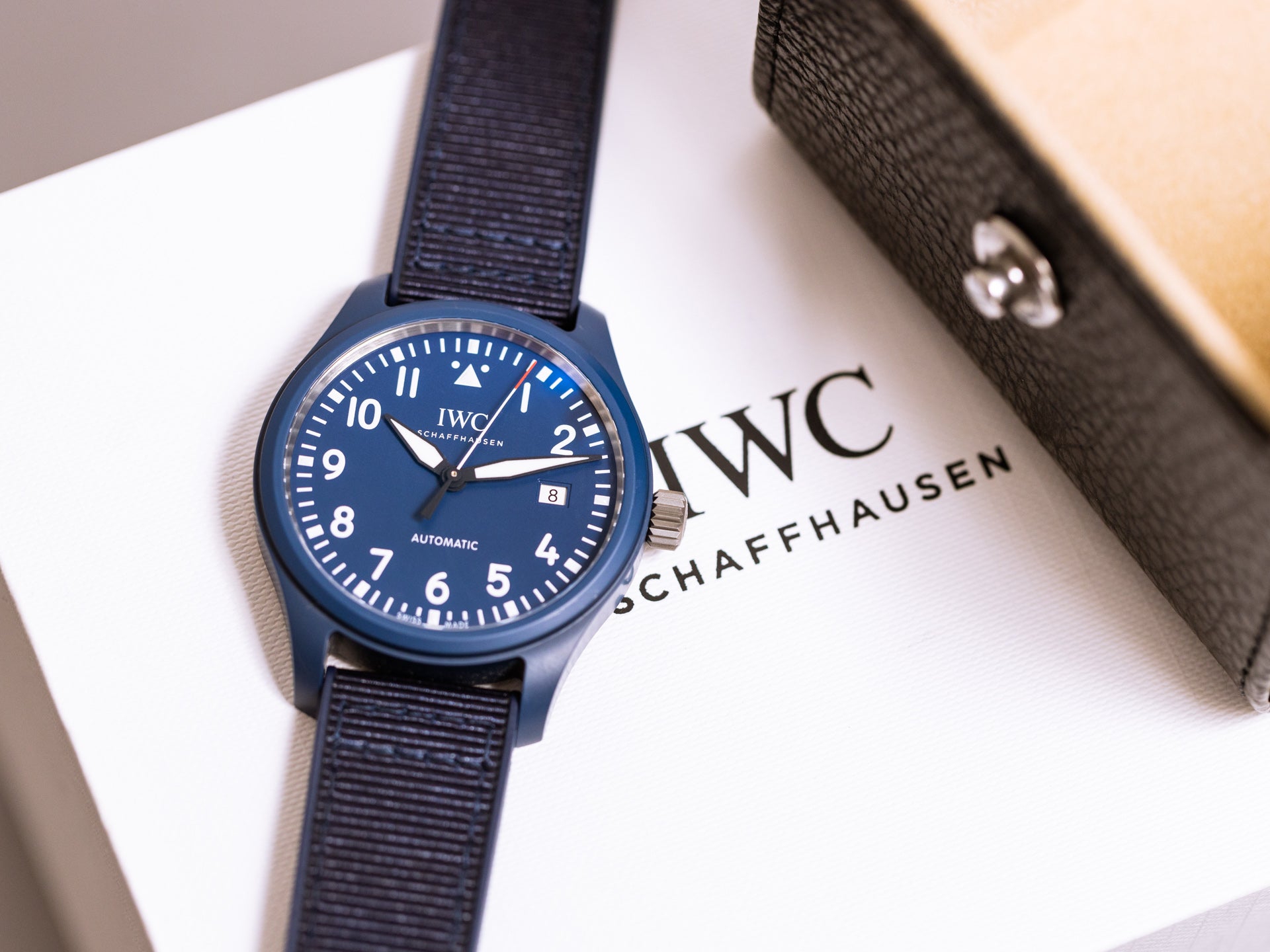 IWC Pilot’s Watch Automatic "Laureus Sport for Good" Edition Blue Dial Blue Nylon Strap Watch for Men - IW328101