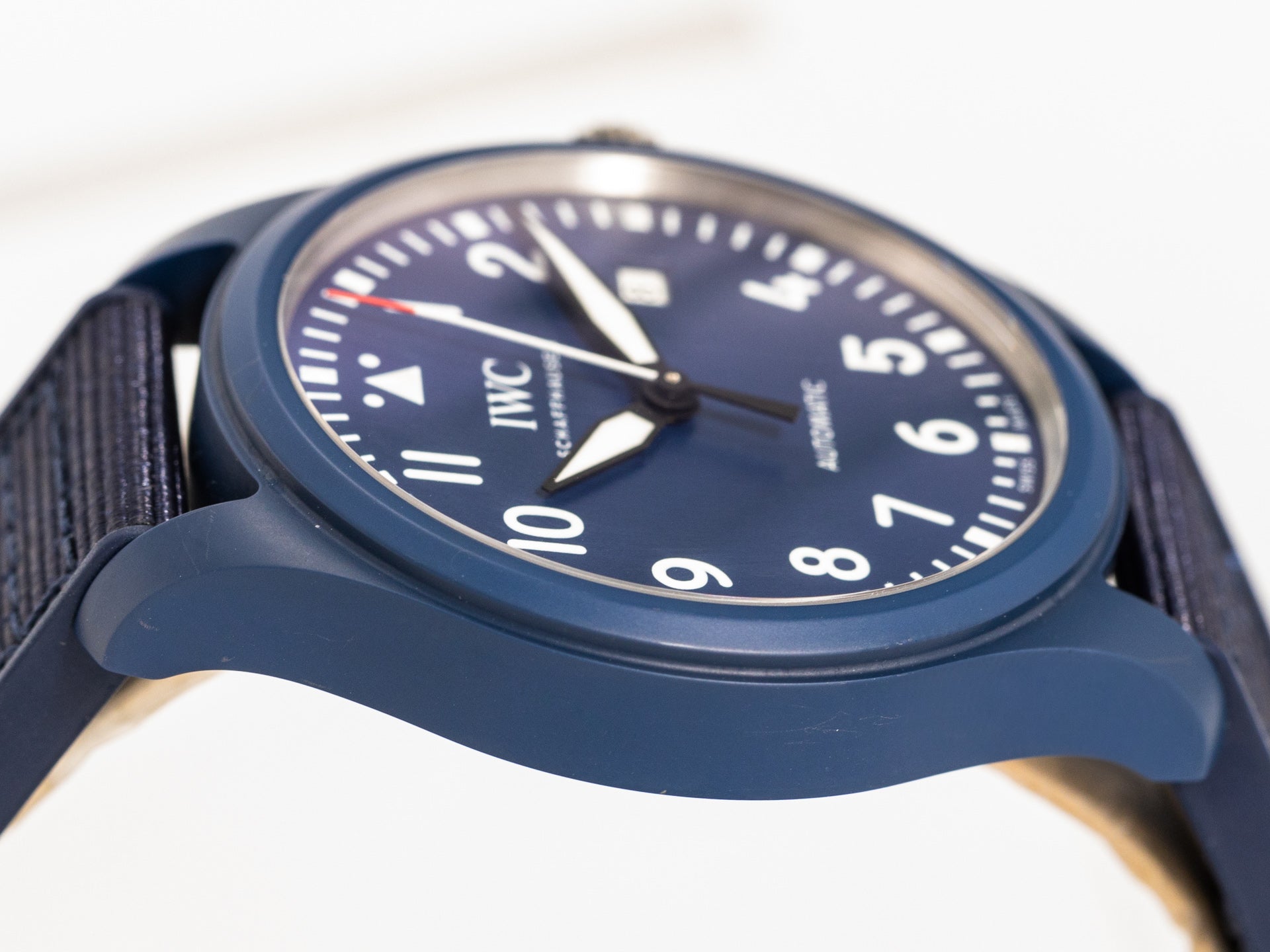 IWC Pilot’s Watch Automatic "Laureus Sport for Good" Edition Blue Dial Blue Nylon Strap Watch for Men - IW328101