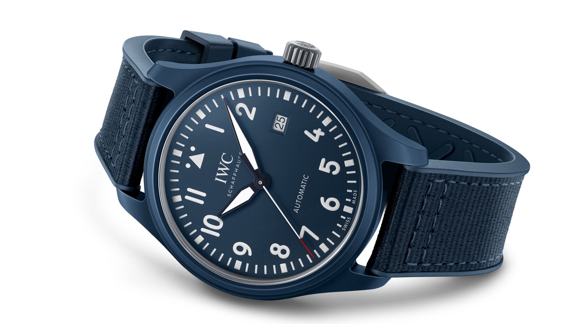 IWC Pilot’s Watch Automatic "Laureus Sport for Good" Edition Blue Dial Blue Nylon Strap Watch for Men - IW328101