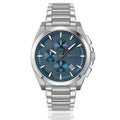 Hugo Boss Grandmaster Chronograph Blue Dial Silver Steel Strap Watch for Men - 1513884