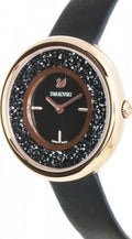 Swarovski Crystalline Pure Black Dial Black Leather Strap Watch for Women - 5275043