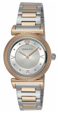 Versace V-Motif Silver Dial Two Tone Steel Strap Watch for Women - VERE00718