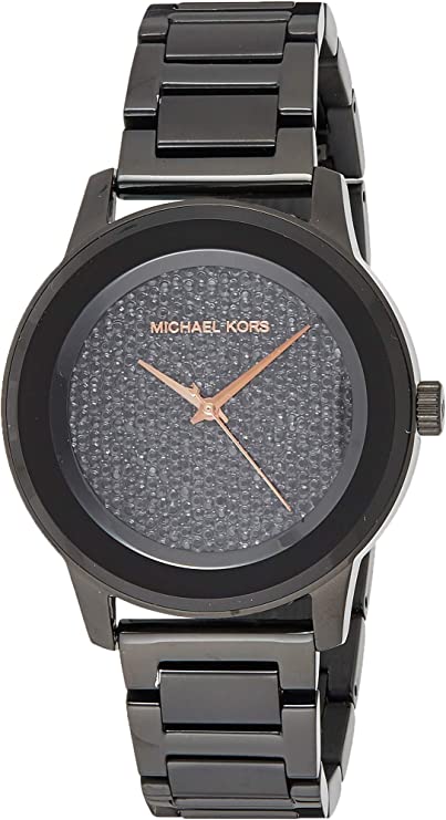 Michael Kors Kinley Silver Dial Black Steel Strap Watch for Women - MK5999