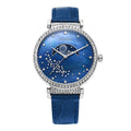 Swarovski Passage Moon Phase Blue Dial Blue Leather Strap Watch for Women - 5613320