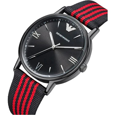 Emporio Armani Kappa Black Dial Two Tone NATO Strap Watch For Men - AR11015