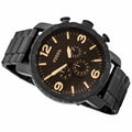 Fossil Nate Chronograph Black Dial Black Steel Strap Watch for Men - JR1356