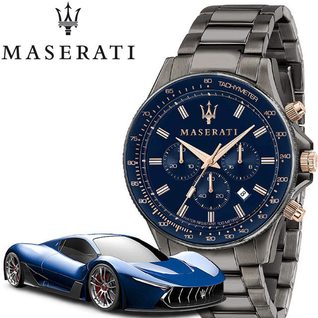 Maserati SFIDA Chronograph Blue Dial Stainless Steel Watch For Men - R8873640001