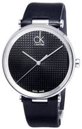 Calvin Klein Sight Black Dial Black Leather Strap Watch for Men - K1S21102