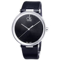 Calvin Klein Sight Black Dial Black Leather Strap Watch for Men - K1S21102