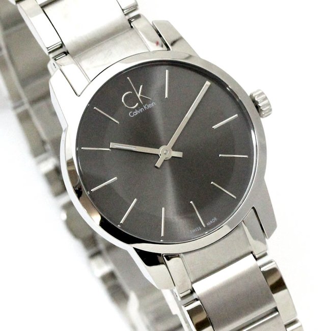 Calvin Klein City Grey Dial Silver Steel Strap Watch for Women - K2G23161