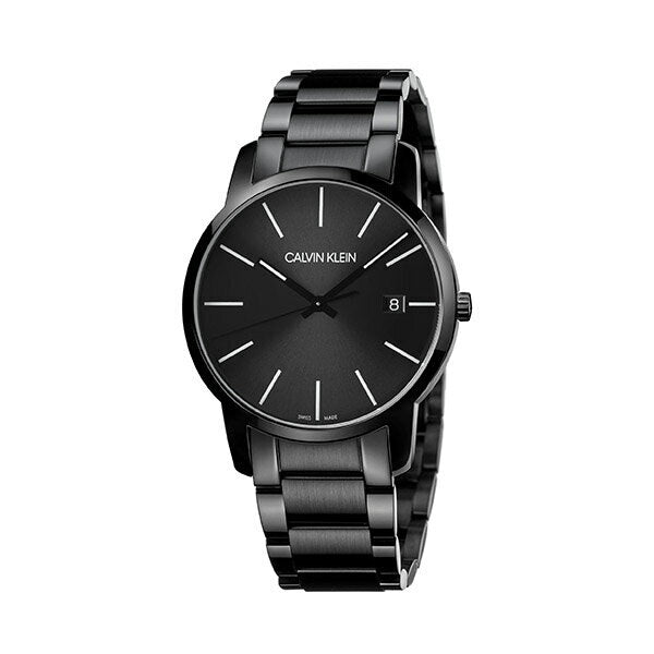 Calvin Klein City Quartz Black Dial Black Steel Strap Watch for Men - K2G2G4B1