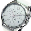 Calvin Klein Masculine Chronograph White Dial White Leather Strap Watch for Men - K2H27101