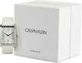 Calvin Klein Window White Dial White Leather Strap Watch for Men - K2M21120