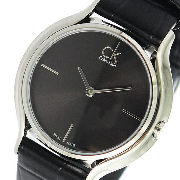 Calvin Klein Skirt Black Dial Black Leather Strap Watch for Women  - K2U231C1